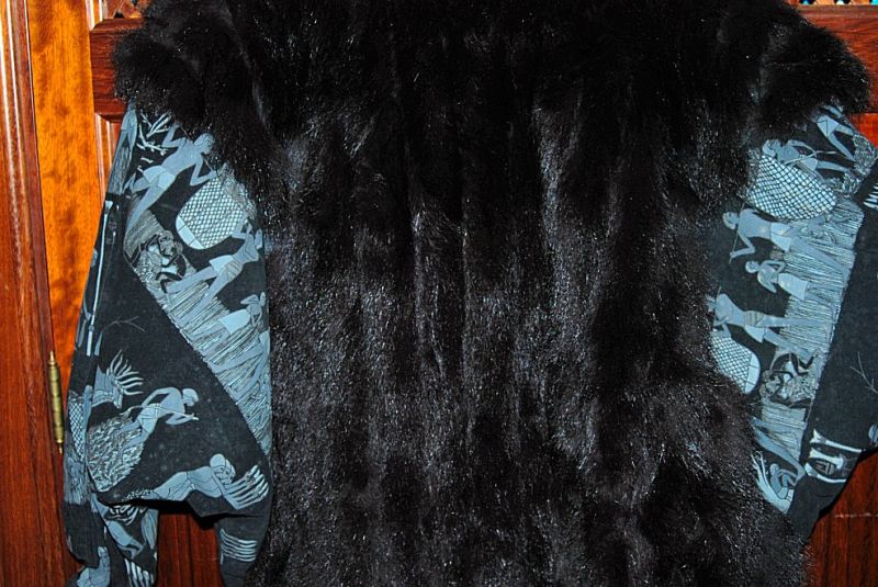 Raffinierte Pelz- Lederjacke, Unisex