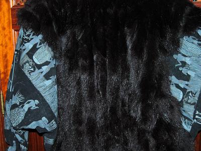 Raffinierte Pelz- Lederjacke, Unisex