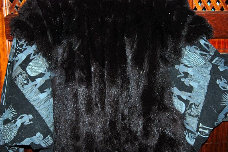 Raffinierte Pelz- Lederjacke, Unisex