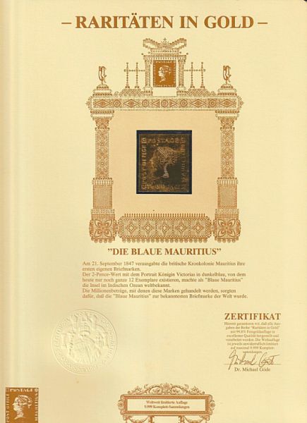 Raritäten in Gold, Göde Bayerisches Münzkontor, 2 Alben, 70 Goldbriefmarken, zertifiziert, limitiert