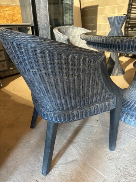 Rattan table with matching chairs