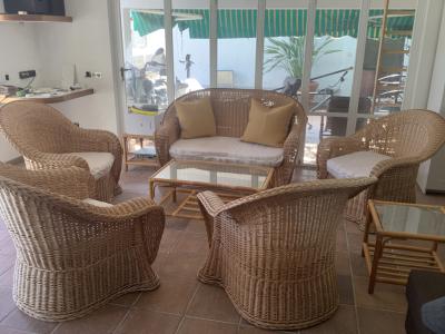 Rattan furniture set in Lambert style