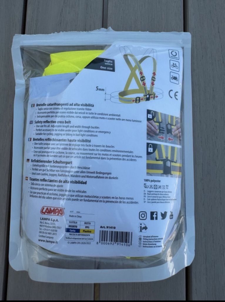 Reflektierender Schultergurt für Fahrrad oder E-Scouter