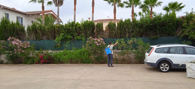 Reinigung des Bauernhofs.