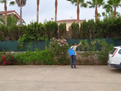 Reinigung des Bauernhofs.