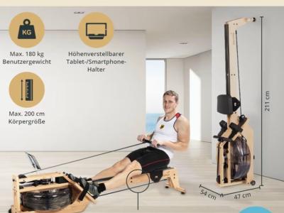 Máquina de remo de agua de madera