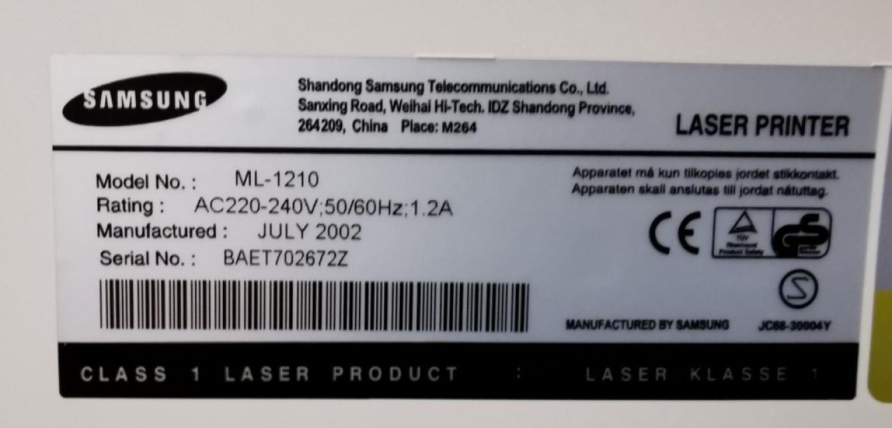 Samsung Laserdrucker, Modell ML-1210