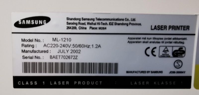 Samsung Laserdrucker, Modell ML-1210