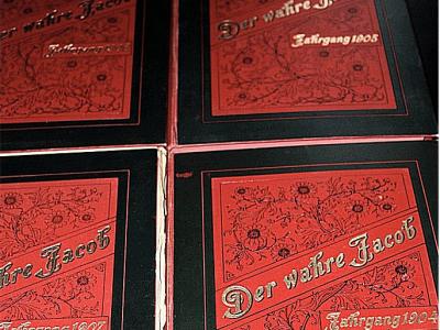 Satire Wochen-Zeitschrift "Der wahre Jacob" in gebundenen Jahresausgaben 1904 - 1907