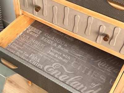 Drawer cabinet - chest of drawers 6 drawers faux leather upholstered