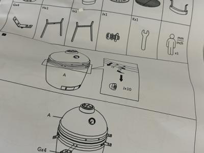 Schwarzer Keramik-Kamado 2-in-1-Räucherofen mit Holzkohlegrill 56 cm