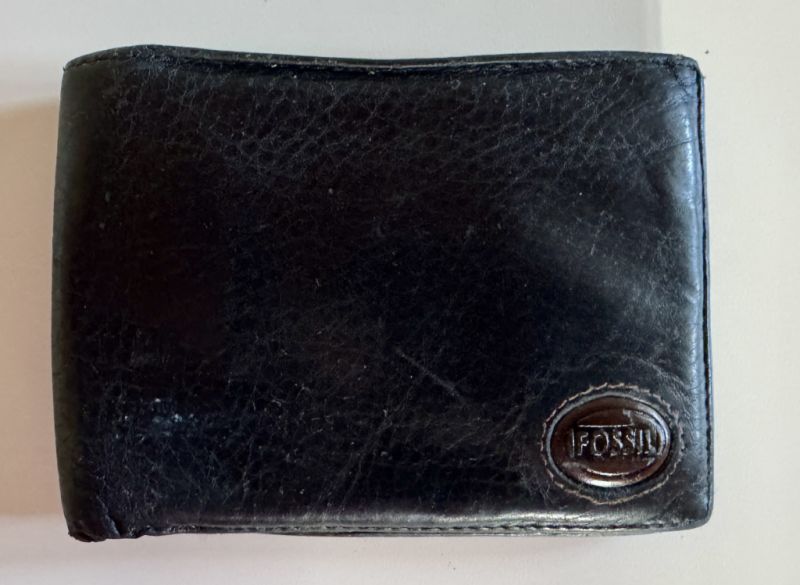 Schwarzes Portemonnaie / Geldböse weiches Leder Fossil