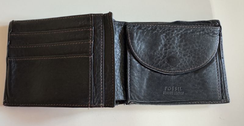 Schwarzes Portemonnaie / Geldböse weiches Leder Fossil