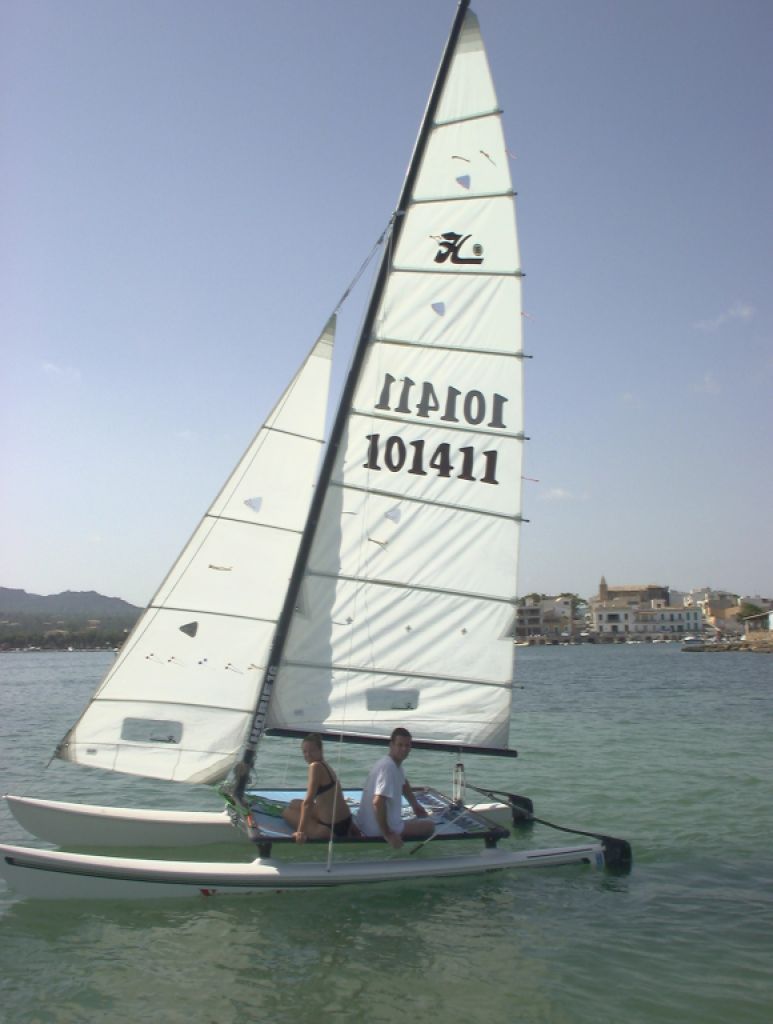 Sail catamaran Hobie Cat 16 with slipway