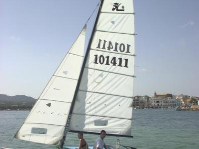 Segel Katamaran Hobie Cat 16 mit Slipwagen