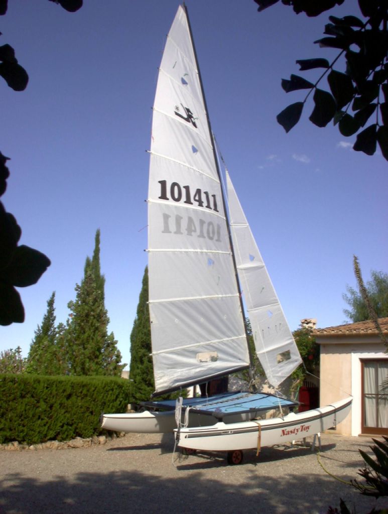 Sail catamaran Hobie Cat 16 with slipway