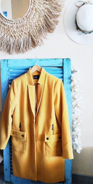 Senffarbener Wollmantel Gr. 42