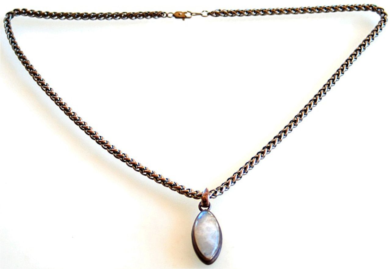 Set, 925 Ag, Moonstone, Gemstone Vintage, Necklace, Ring, Bracelet