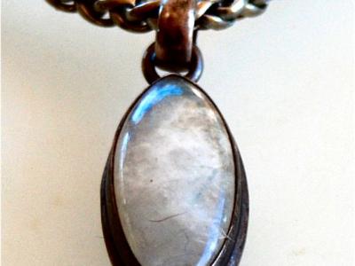 Set, 925 Ag, Moonstone, Gemstone Vintage, Necklace, Ring, Bracelet