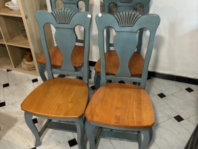 Set aus 4 restaurierten Vintage-Holzstühlen