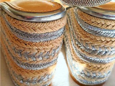 silver wedge sandal from Altrimenti with rhinestone straps, size 38