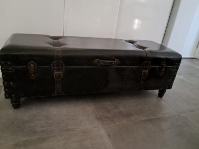SITZTRUHE LEDER ca. 118x45x40 Kolonialstyle Aufbewahrung DEKO KERZEN BÜCHER usw. bei Porto Christo