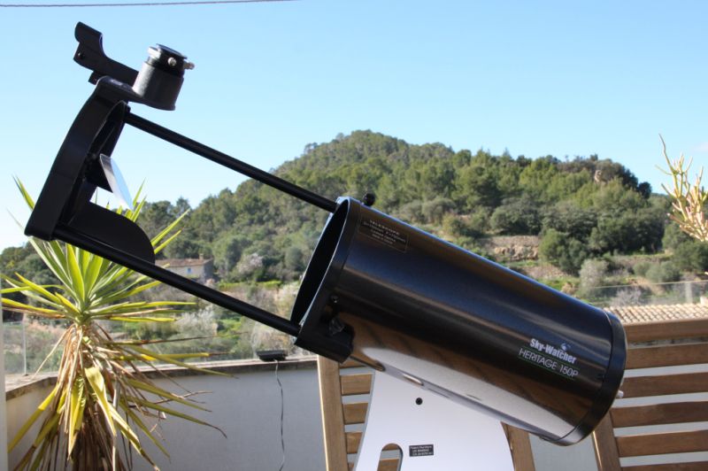 SkyWatcher Heritage 150 FlexTube 150/750 f/5 Dobson Teleskop mit Parabolspiegel + Zubehör, neuwertig