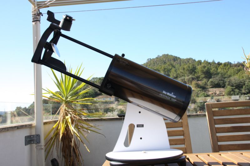 SkyWatcher Heritage 150 FlexTube 150/750 f/5 Dobson Teleskop mit Parabolspiegel + Zubehör, neuwertig