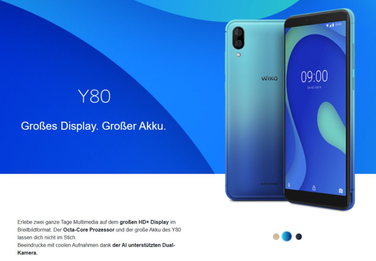 Smartphone Handy WIKO Y80 mit 4G Dualsim