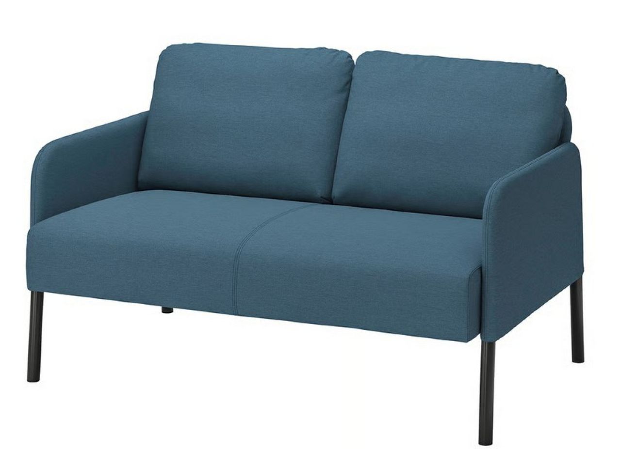 Two-seater sofa in BLUE, like new