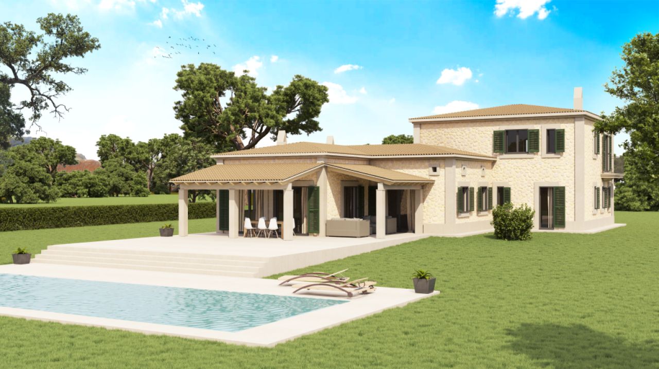 SON MACIÀ (PORTOCRISTO): Traumhaftes Grundstück mit Baugenehmigung bzw. schlüsselfertige Neubaufinca