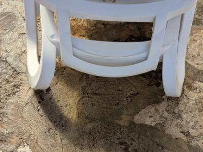 Sonnenliege, blau/weiß