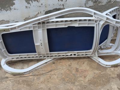 Sonnenliege, blau/weiß