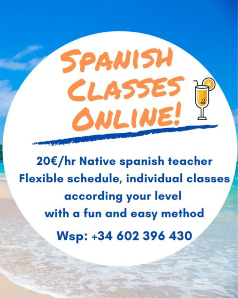 Spanish classes, Online, 20€/hr