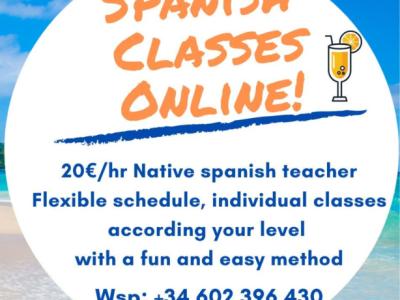 Spanish classes, Online, 20€/hr