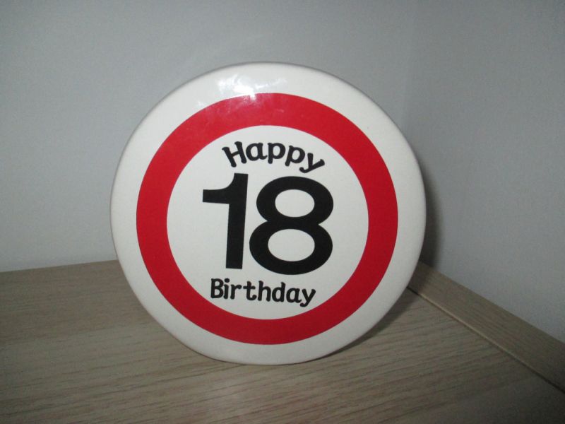 Money box 18th birthday with rubber closure