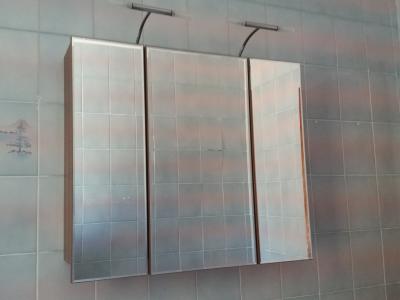 Mirror cabinet, 3-door, illuminated, new, with socket