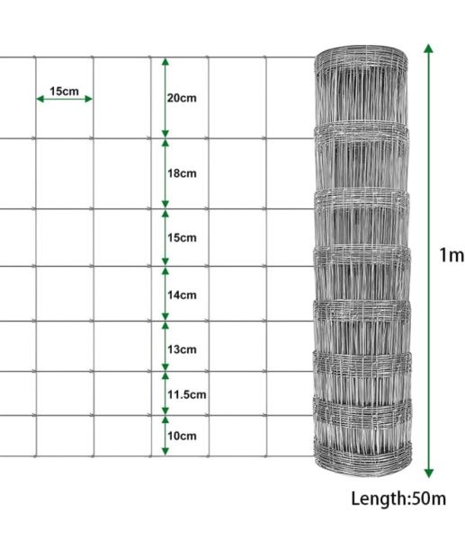 Stable Metal Fence for Livestock 25m Garden Fence 1 meter high