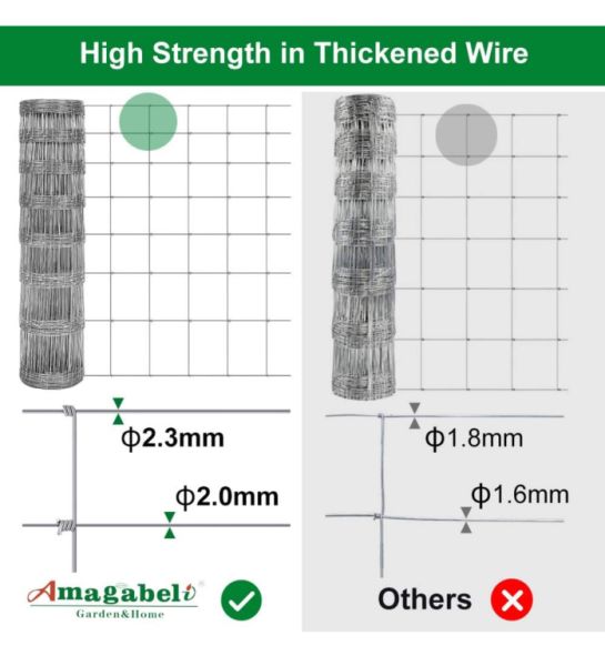 Stable Metal Fence for Livestock 25m Garden Fence 1 meter high