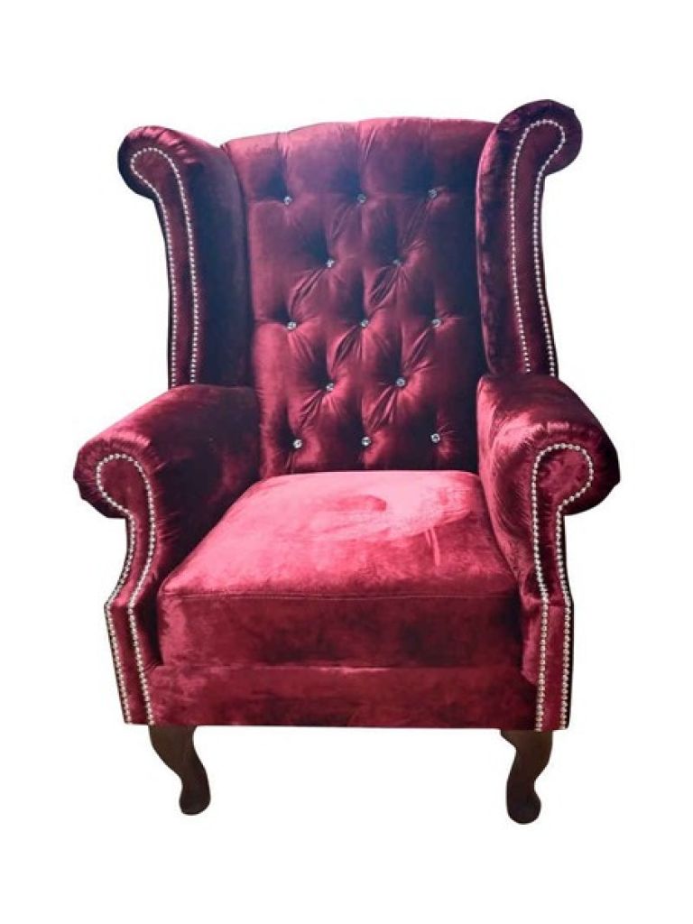 Looking for 2 dark red fireplace armchairs