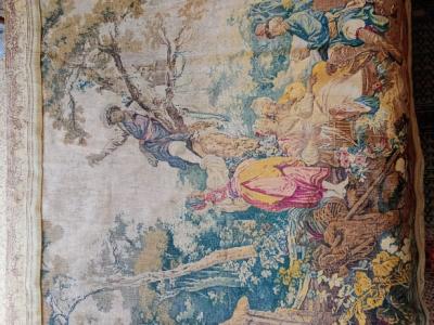 Scene-rich, multicolored gobelin – France, circa 1850