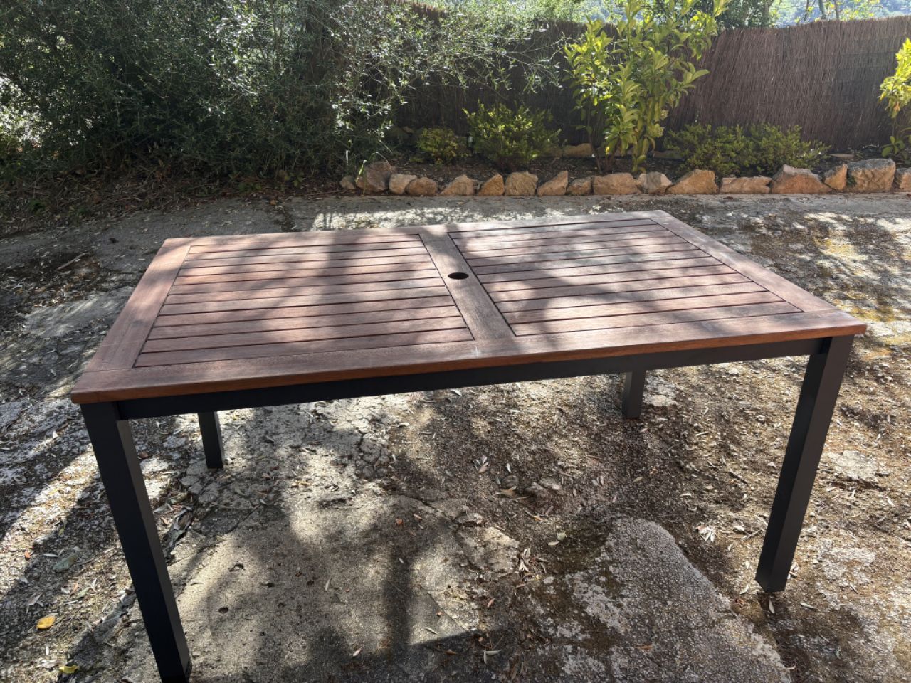 Teak garden table