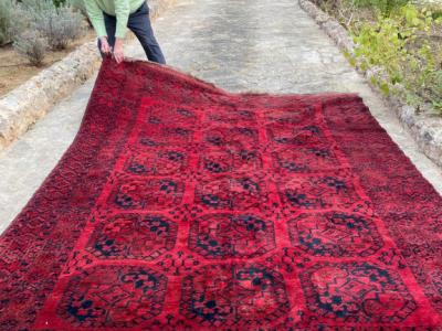 Teppich rot/dunkelblau