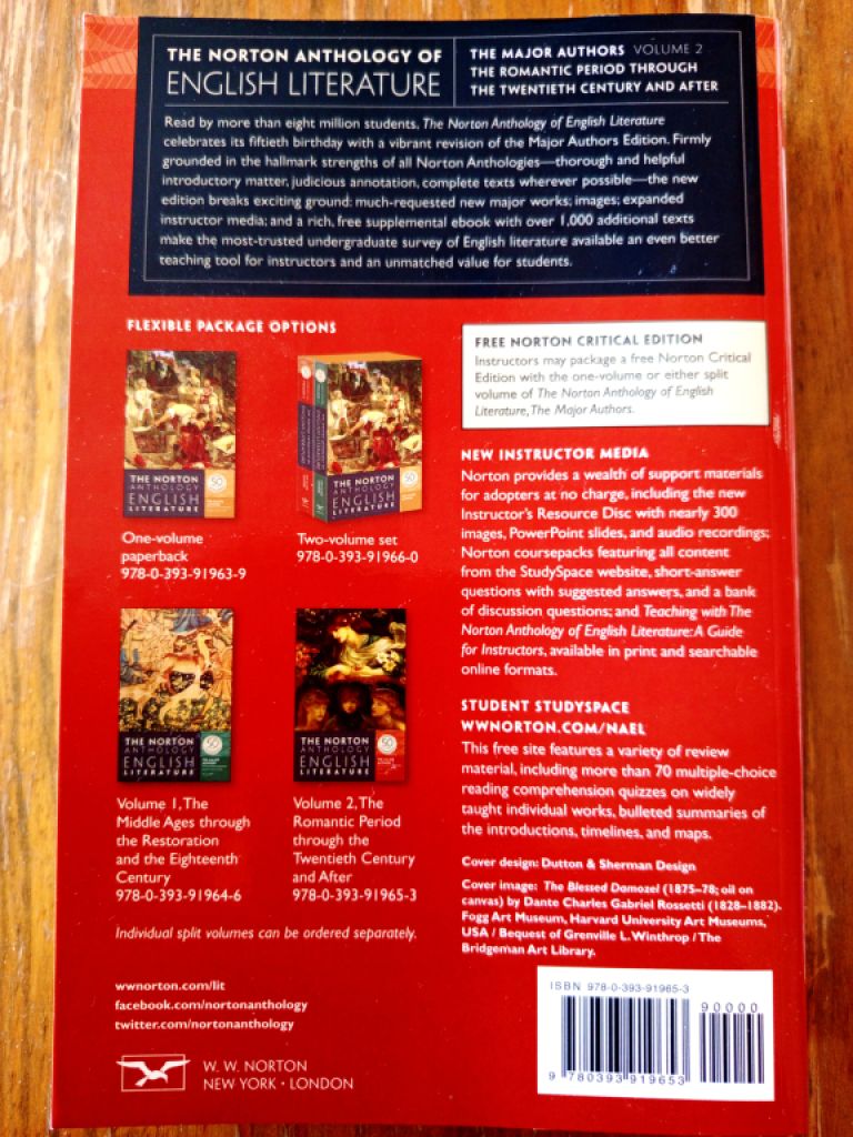 The Norton Anthology  ENGLISH Literature