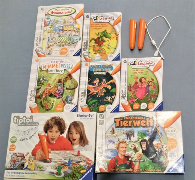 TipToi Kinder Ravensburger Bücher Spiele Interaktiv + 2 Stifte VB
