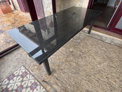 Tisch-Outdoor mit 220x100x75 mit Glasplatte