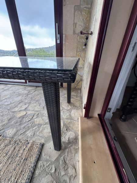 Outdoor table 220x100x75 with glass top