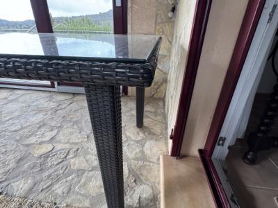 Outdoor table 220x100x75 with glass top