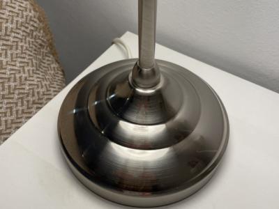 Tischlampen Edelstahl mit weißem Schirm Nachttischlampen