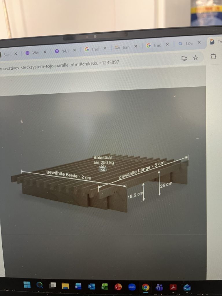 Tojo Innovations - solid beech bed frame.